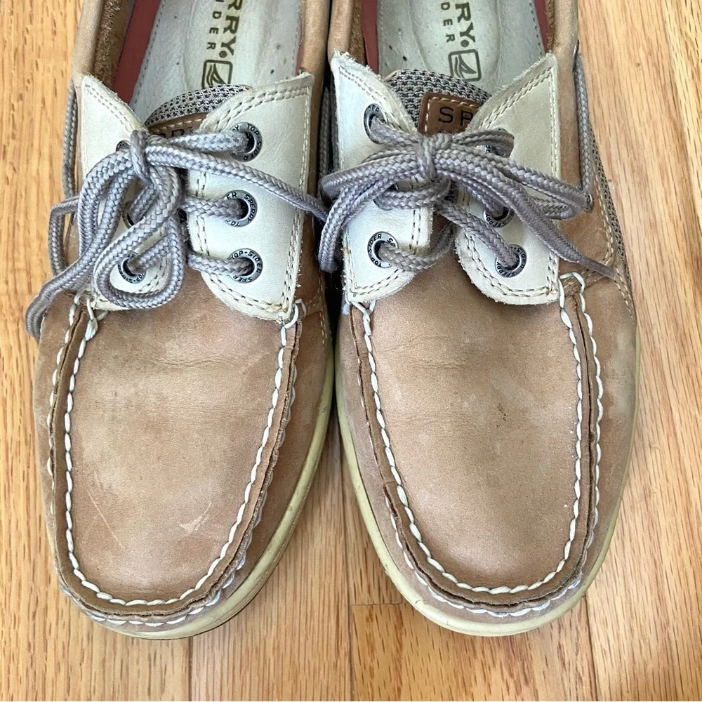 Sperry Top-Sider Billfish 3-Eye Tan Beige Boat Shoes Men's 8.5 W Preppy 0799023
